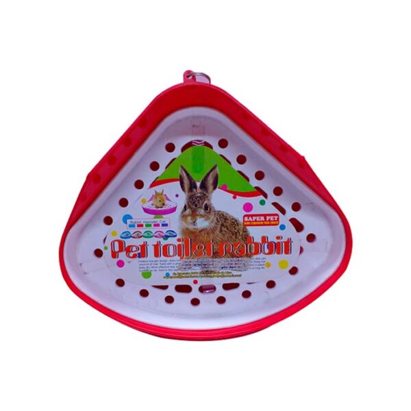 Baño Esquinero Para Conejos Rojo