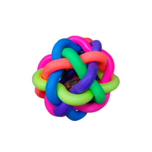 Pelota Multicolor Tejida con Cascabel para Mascotas